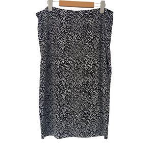 VINCE CAMUTO BLACK AND WHITE POLKA DOT STYLE STRETCH LINED MIDI PENCIL SKIRT, XL